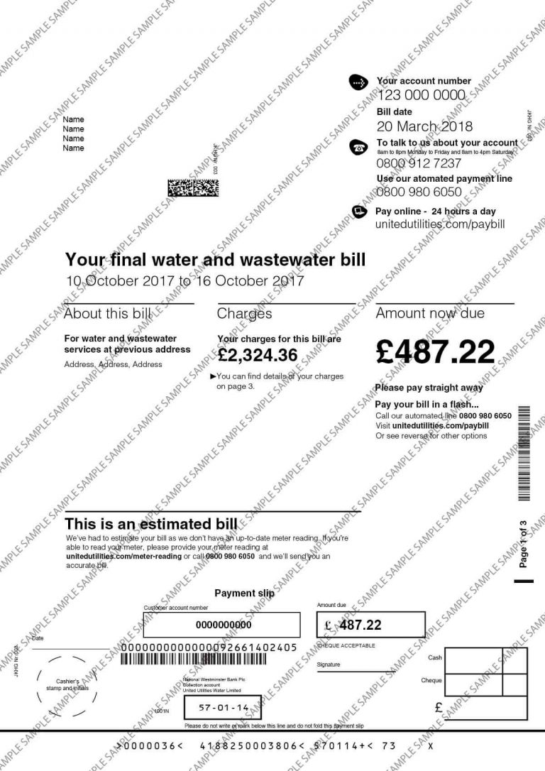 united-utilities-changing-bank-statements