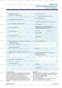 P45 Side 2 Tax Return Sample - UK