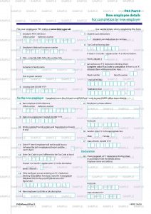 P45 Side 4 Tax Return Sample - UK
