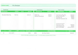 Payslip Green Sample - UK Pay Stub